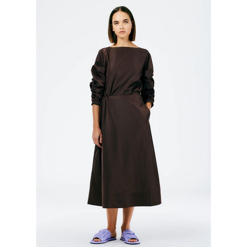 Tibi Dark Brown Skater Dress